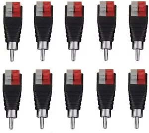 10 Pz Cavo Altoparlante A Audio Maschio Connettore RCA Adattatore Jack Spina US - Foto 1 di 8