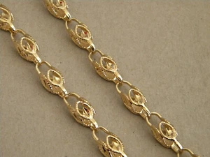 Men's Lady's Yellow Gold Plated Turkish Rope Chain 22in inch Long 9mm Wide New - Picture 1 of 3