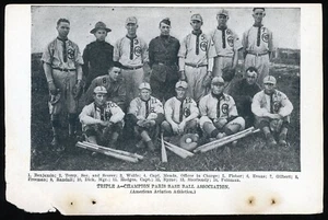 1919 Baseball Guide Page - 1918 WWI Paris, France Baseball Association Champions - Picture 1 of 1