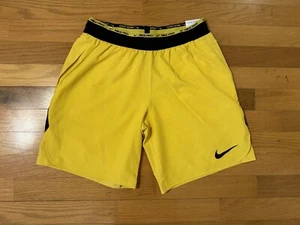 Pantaloncini M Nike Pro Dri-Fit Flex Training Gym 8" Giallo Nero DD1700-709 Uomo Nuovi - Foto 1 di 8