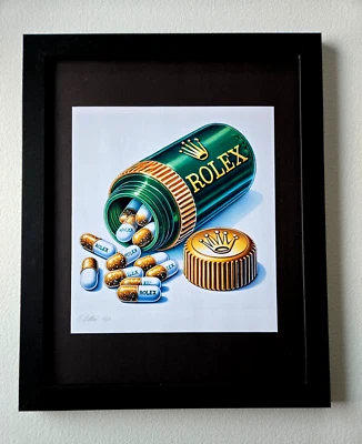 🔥Chiara Bellini + "ROLEX Comfort Pills" Original Hand Signed Print Ltd Ed ✅ COA - Bild 1 von 4