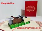 Origami Pop Cards - Flock Of Sheep With Red Cover Crad ~ Pop Up Celebration Card