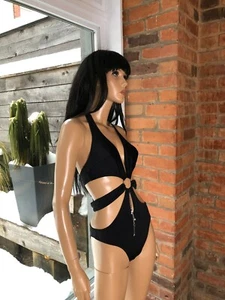 To die for AUBADE Made France Monokini Badeanzug mit Anhängerkette schwarz 34 neu ohne Etikett 299 $ - Bild 1 von 12