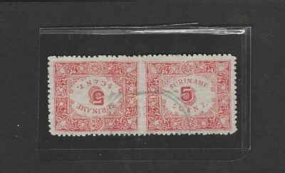 NETHERLANDS SURINAM 1909 SCOTT # C1 TETE BECHE USED C.V. $175 - Image 1 of 2