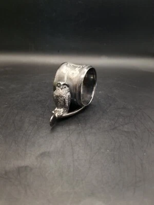 De colección Van Bergh Plato de Plata Búho en Espoleta Servilletero Foto 1 de 4