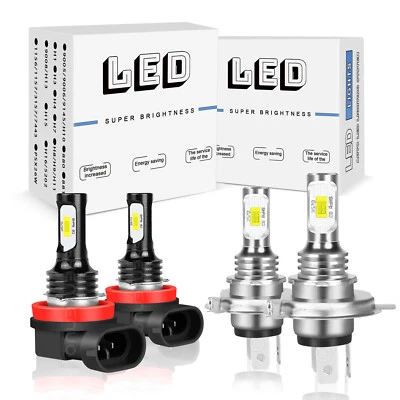 LED Headlight Bulbs 9003 H4 Fog Light Kit H11 for Toyota Tacoma Yaris Tundra - Image 1 of 4