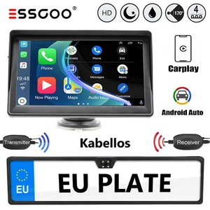 7'' Carplay Autoradio Kennzeichen Halter Kabellos Rückfahrkamera Bluetooth USB - Bild 1 von 23