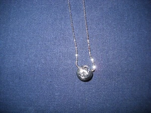 14K ITALIENISCHE KETTE WEISSGOLD UND KRISTALL PERLEN - Bild 1 von 6