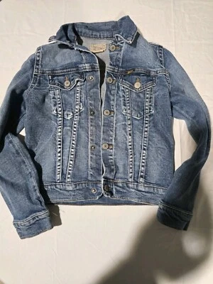 Ralph Lauren Polo Girls Youth 6 Denim Trucker Jacket Blue Cropped - Image 1 of 4