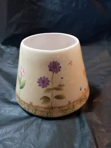 Home Interiors Shade Jar Candle Topper w/ Floral & Butterfly Detailing-Ceramic - Picture 1 of 6