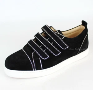 NEW Christian Louboutin Rhinestone Sneakers Shoes, Black EUR39.5, MSRP$1395 - Picture 1 of 13