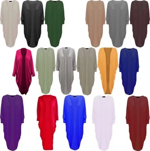Womens Long Sleeve Waterfall Kimono Cardigan Ladies Open Front Batwing Cardigan - Picture 1 of 18