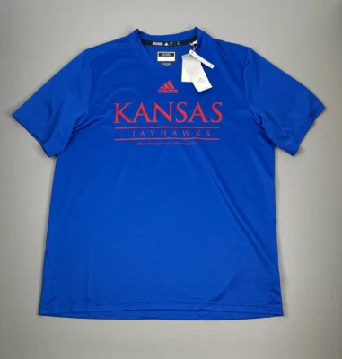 Kansas Jayhawks Practice Shirt Men’s Large Adidas Storm Ready New Blue - Image 1 of 4
