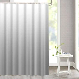 Gradient Grey Shower Curtain Set with Hooks Modern Bathroom Decor 72 Inches - Picture 1 of 7