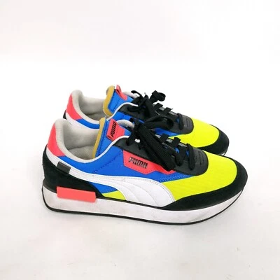 Puma Future Rider Shoes Sneakers Boys Size 7C YOUTH White Black Blue Green - Image 1 of 4