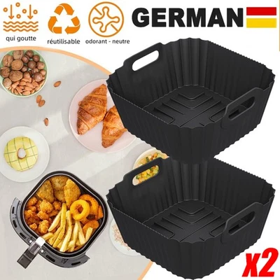 MARKENLOS 2Pcs Airfryer Zubehör Silikonform Für Heißluftfritteuse Silikoneinsatz Air Fryer