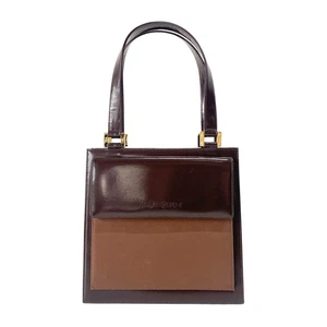 SAINT LAURENT Brown Patent Leather Handbag - Picture 1 of 23