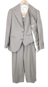 SUITSUPPLY La Spalla Men's UK34S Suit Taupe Striped Wool Silk Linen 3 Piece - Picture 1 of 21