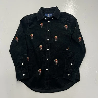 Polo Ralph Lauren Slim Oso Cacao Pana Camisa Abotonada Niños Jóvenes Talla M Foto 1 de 4