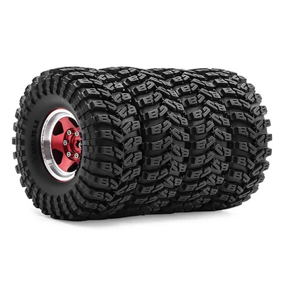 4Pcs 1.3" Wheel Rim Tire for 1/18 TRX4M SCX24 FMS Ascent-18 RC Car - Image 1 of 4