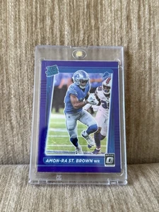 2021 Donruss Optic Football Amon-Ra St. Brown Purple Rated Rookie RC #/50 Lions - Picture 1 of 2