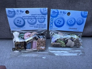 Bottoni abbellimenti 3D Dress It Up vintage nuovi con scatola; tema cucito e tema vino - Foto 1 di 7