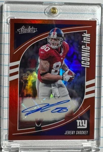 Jeremy Shockey 2025 Panini Absolute Football Iconic Ink Auto Red /75 Giants - Picture 1 of 3