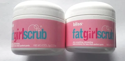 2 X Bliss FAT GIRL SCRUB Body Exfoliator 1.7oz. EACH SEALED JARS - Image 1 of 2