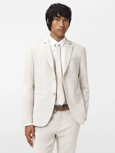 $1698 NWT Brand New John Varvatos Collection Allen Jacket Linen Blend Mushroom - Picture 1 of 19