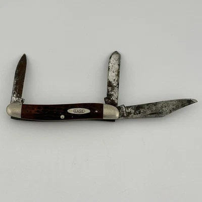 Navaja de bolsillo vintage Case XX 1940-1964 Jigged Bone 6318 Stockman EE. UU. Foto 1 de 4