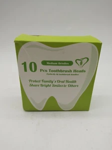 Medium Bristles Replacement Toothbrush Heads White 10 Pack. 281 - Picture 1 of 3