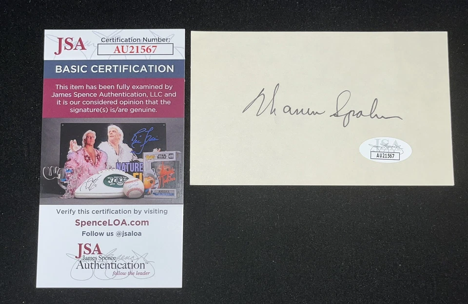 Warren Spahn MILWAUKEE BRAVES AUTOGRAPHED SIGNED CUT JSA COA - Image 1 of 1
