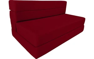 Lounger Folding Foam Mattress, Foldable Studio Chair Bed 6 x 48 x 80 Red - Picture 1 of 8