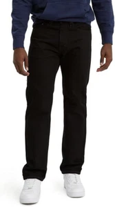 Levi's Men's 505 Regular Fit Jeans, Black , 42/30 - Picture 1 of 3