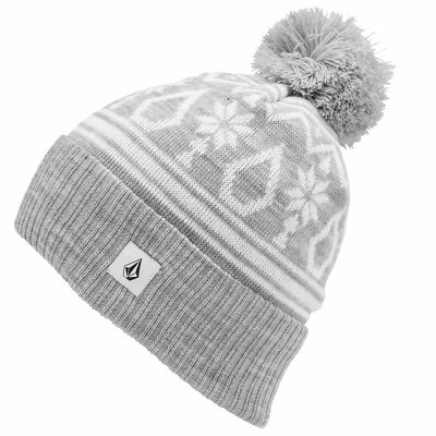 Volcom Argenta Beanie Bommelmütze Mütze Strickmütze Damen Wintermütze Grau - Bild 1 von 2
