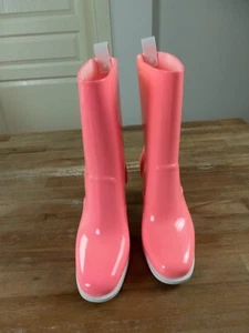 (SIN IMPUESTO ADUANERO) CHRISTIAN LOUBOUTIN Loubirain Rosa Goma PVC Botas de Lluvia 8 38 - Imagen 1 de 15