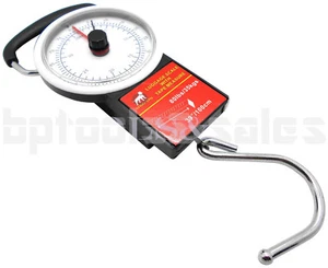 80lbs/35kgs Dial Luggage Scale w/ 39" Tape Measure Portable Hanging Hook Scale - Picture 1 of 4