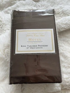 🌷Falda de cama a medida king de lino fino para hotel 18” gota de satén chocolate 600 TC - Imagen 1 de 5