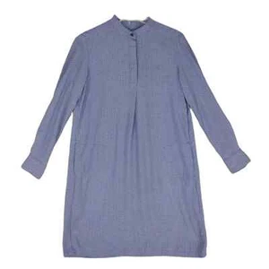 UNIQLO Women's XS Long-Sleeve Shift Shirt Dress 100% Rayon Geometric Lagenlook - Picture 1 of 5