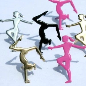 Girl GYMNAST DANCE BRADS Sports Gymnastics Dance Scrapbooking Card Making - Picture 1 of 1