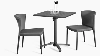 Balkonset Sol 3 teilig - 2x Stapelstuhl  und Klapptisch aus Aluminium/Textilene - Bild 1 von 4