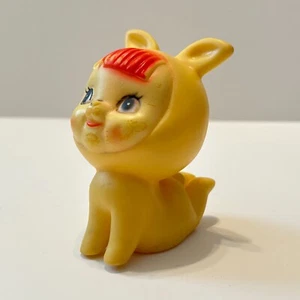 CUTE Vtg Stahlwood Rubber Crawling Baby Bunny Pajamas Squeaky Toy Taiwan Kawaii - Picture 1 of 8