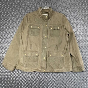 Old Navy olivgrüne leichte Jacke im Militärstil mit Reißverschluss und Knopfleiste Damen XL - Bild 1 von 9