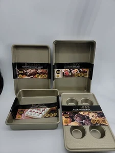 Bombay Nonstick Professional Grade Bakeware GOLD ( Set Of 4) Lead BPA PFOA Free - Picture 1 of 12
