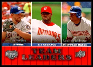 2009 UPPER DECK #460 TIM REDDING CRISTIAN GUZMAN LASTINGS MILLEDGE TL NATIONALS - Picture 1 of 2