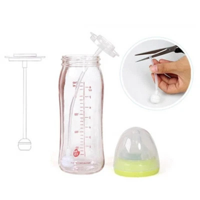 2pcs Plastic Glass Baby Bottles Straw Rotatable Feeder Accessories High Quality - Image 1 of 4