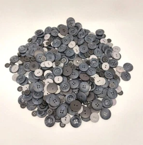 Mix Lot Of Gray And Black Buttons 350g - Picture 1 of 6