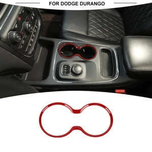 Para Dodge Durango 2011+ Rojo Cambio de marchas central Portavasos de agua Bisel Cubierta Borde - Imagen 1 de 13