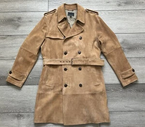 Banana Republic Camel Suede Men's Trench Coat in Medium With Belt - Picture 1 of 14