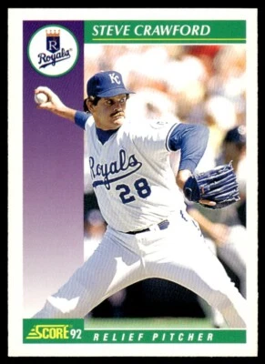 1992 Score #349 Steve Crawford Kansas City Royals - Image 1 of 2